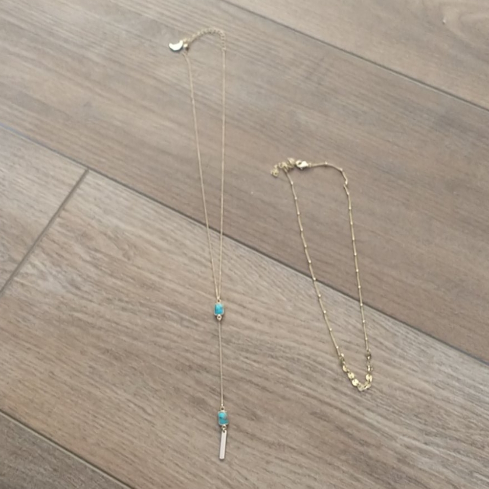 2 bohemian turquoise necklaces